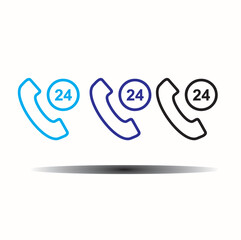 24 hour phone vector icon