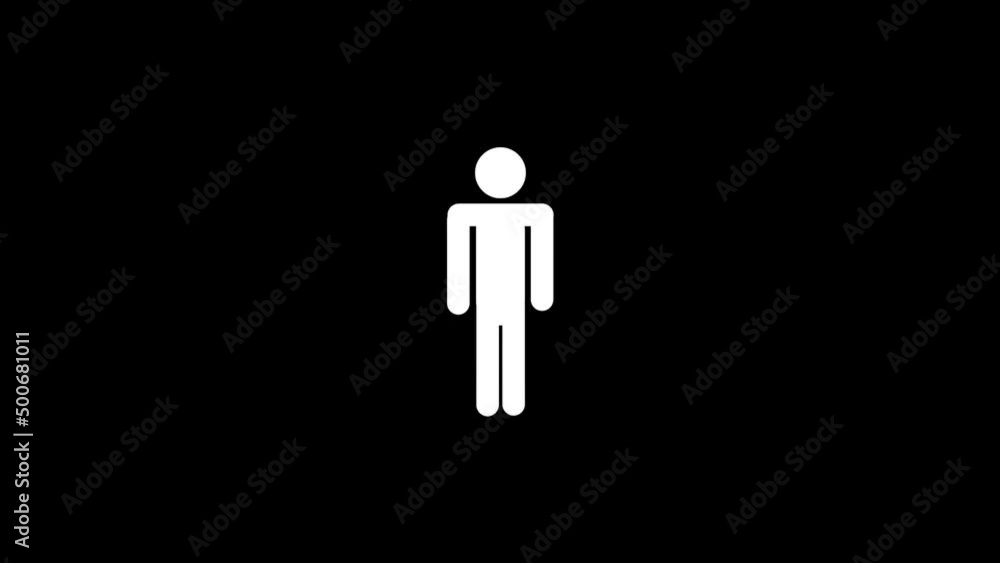 Poster white picture of boy on a black background. sign of a man. distortion liquid style transition icon f