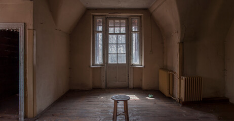 Urban exploration in an old abandoned hospital in a historic villa in Poland