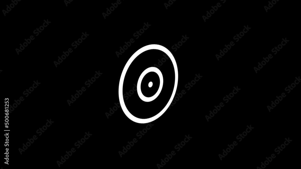 Poster white picture of target on a black background. target for shooting in the shooting range. distortion