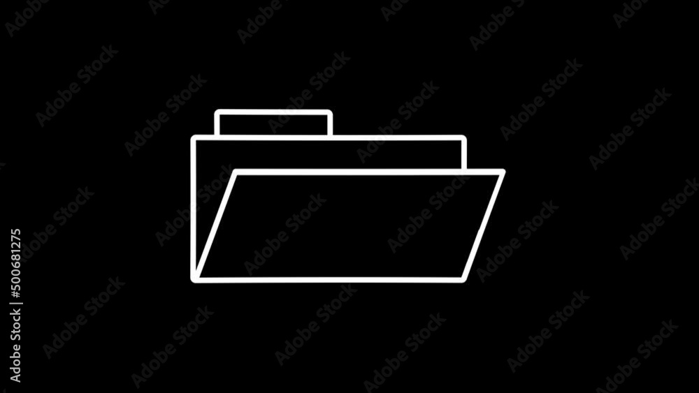 Poster white picture of folder on a black background. open folder on the computer screen. distortion liquid