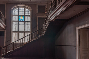 Urban exploration in an old abandoned hospital in a historic villa in Poland