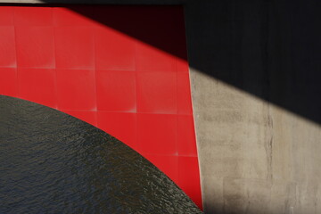 Detail of a modern bridge in Bilbao