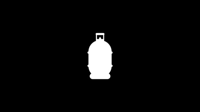 White picture of gas bag on a black background. gas tank. Distortion liquid style transition icon for your project. 4K video animation for motion graphics and compositing.