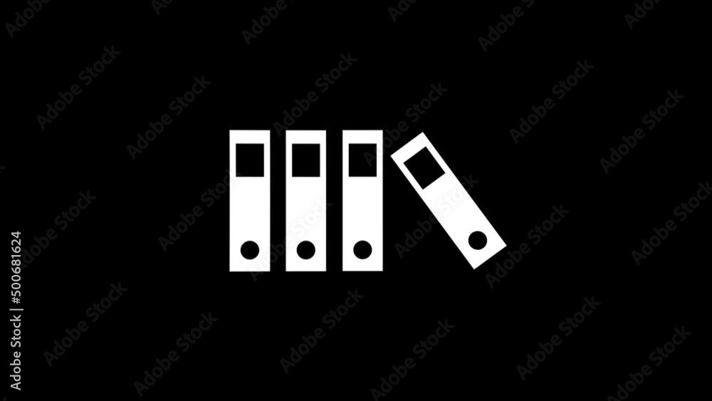 Poster white picture of folders on a black background. books stacked on a shelf. distortion liquid style tr
