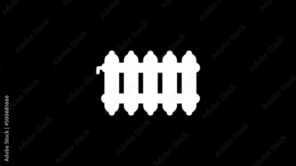 Poster white picture of fence on a black background. home insulation. distortion liquid style transition ic