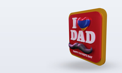 3d fathers day Armenia love flag rendering right view