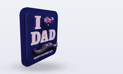 3d fathers day Australia love flag rendering left view