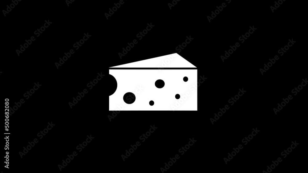Poster white picture of cheese on a black background. milk product. distortion liquid style transition icon