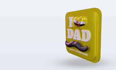 3d fathers day Brunei Darussalam love flag rendering right view