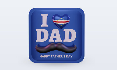 Fototapeta premium 3d fathers day Cape Verde love flag rendering front view