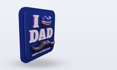 3d fathers day Cape Verde love flag rendering left view