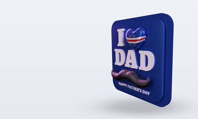 3d fathers day Cape Verde love flag rendering right view