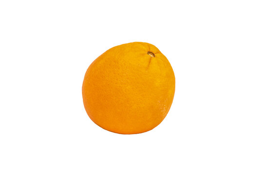 Orange Fruit With Isolate Background. Food Object With Die Cut White Background