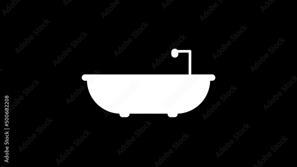 Poster white picture of bath on a black background. taking an elite bath. distortion liquid style transitio