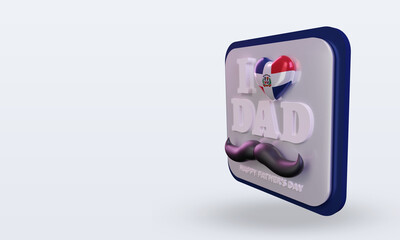 3d fathers day Dominican Republic love flag rendering right view