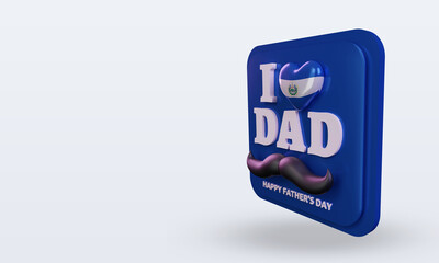 3d fathers day El Salvador love flag rendering right view