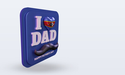 3d fathers day Eswatini love flag rendering left view