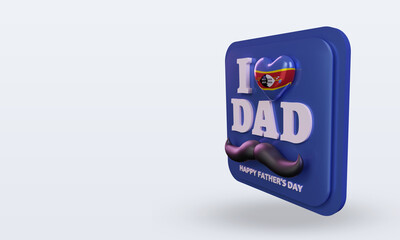 3d fathers day Eswatini love flag rendering right view