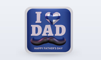 3d fathers day Finland love flag rendering front view