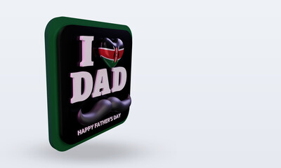 3d fathers day Kenya love flag rendering left view