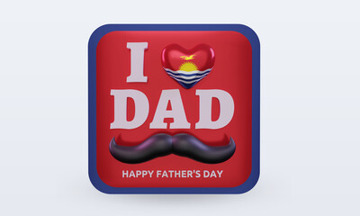 3d fathers day Kiribati love flag rendering front view