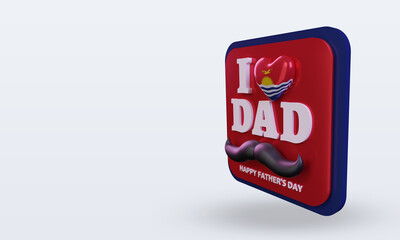 3d fathers day Kiribati love flag rendering right view