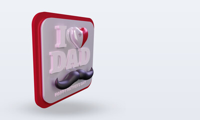 3d fathers day Malta love flag rendering left view