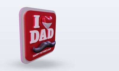 3d fathers day Monaco love flag rendering left view