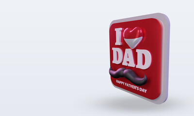 3d fathers day Monaco love flag rendering right view
