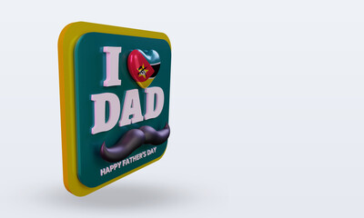 3d fathers day Mozambique love flag rendering left view