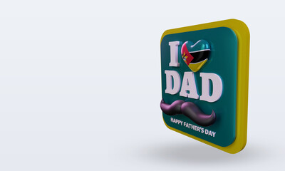 3d fathers day Mozambique love flag rendering right view