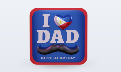 3d fathers day Philippines love flag rendering front view