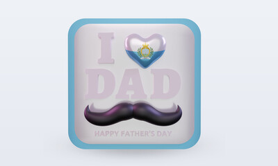 3d fathers day San Marino love flag rendering front view