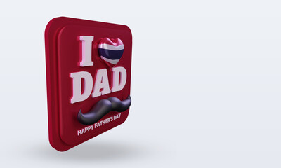 3d fathers day Thailand love flag rendering left view