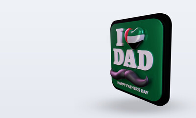 3d fathers day United Arab Emirates love flag rendering right view
