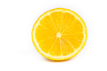 Fototapeta na wymiar Fresh lemons isolated on white background. Ripe fruit
