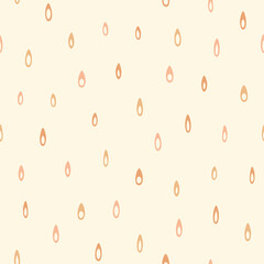 Doodle rain drops repeat pattern. Skin color hand drawn tear seamless background. For scrapbooking, fabric, wrapping, wallpaper, invitations, card.