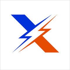 letter X with thunderbolt