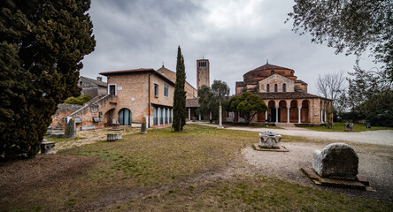 Fototapeta na wymiar Church of Santa Fosca building on Torcello island Venetian Lagoon, Veneto Region, Northern Italy.