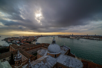 dawn over the city of Venice, Italy