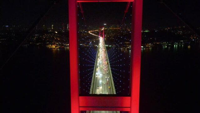 15 July Martyrs Bridge Drone Video, Uskudar Istanbul Turkey