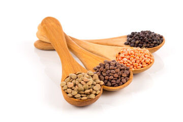 lentils in spoon isolated