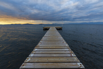 Fototapeta na wymiar wooden pier in the sea