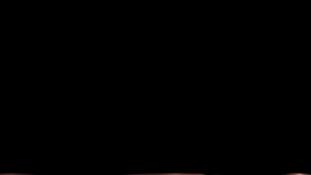 Light Brown Cloth return and slowly sliding from Top to Bottom on Black