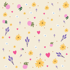 Floral pattern on yellow background