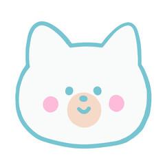 かわいい猫　顔　手描き
