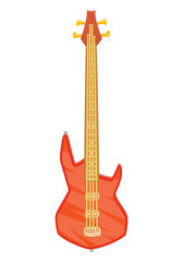 Icon of musical instrument, electric red guitar. Symbol, icon for web site, mobile applications, games