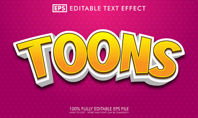 Obraz premium Toons editable text effect