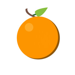 orange with leaves illustration art on white colour background 